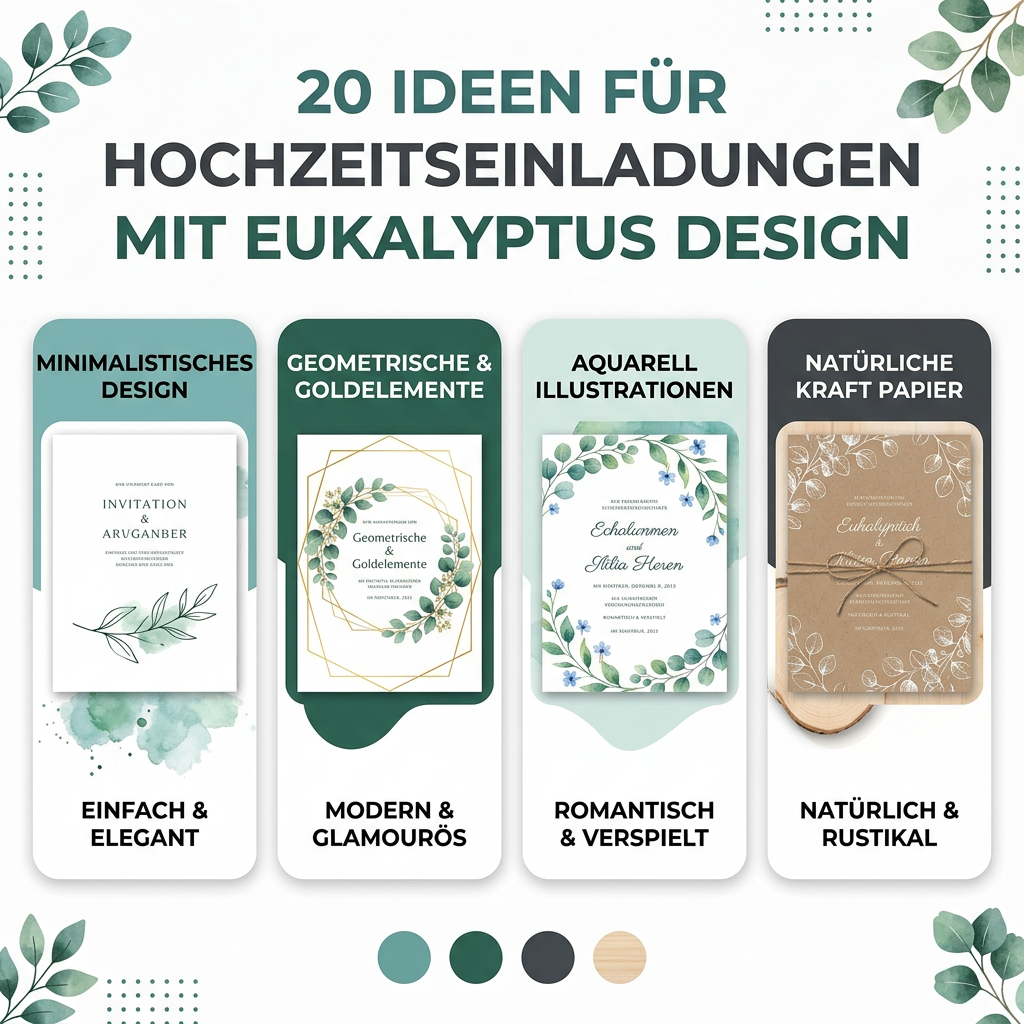 Hochzeitseinladungen Eukalyptus: 20 Ideen für das perfekte Design