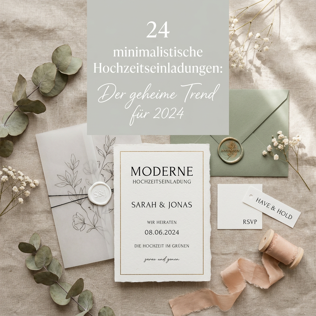 24 minimalistische Hochzeitseinladungen: Der geheime Trend für 2024